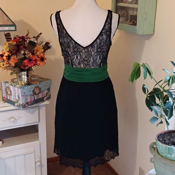 Moulinette Soeurs Anthropologie Black Lace Dress With Kelly Waistband.Balletcore - Picture 7 of 13